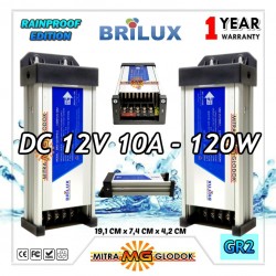 Power Supply Trafo Brilux DC 12V 10A | 120W (Super Quality) - Rainproof